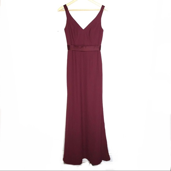 vera wang burgundy dress